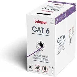 Labgear Cat 6 Ethernet Cable 305m, 100% Pure Copper, Interior Internet Cable, 23AWG Low Smoke LSZH UTP 305m, High Speed LAN Ethernet Network Cable, Frequency 250MHz & 500MHz, 4 Twisted Pairs Labgear Cat 6 Ethernet Cable 305m, 100% Pure Copper, Interior Internet Cable, 23AWG Low Smoke LSZH UTP 305m, High Speed LAN Ethernet Network Cable, Frequency 250MHz & 500MHz, 4 Twisted Pairs