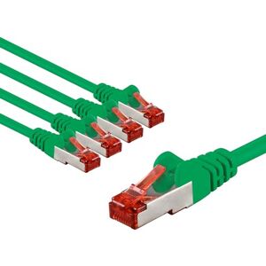 Goobay 65999 CAT6 Network Cable Set of 5/Patch Cable Shielded S/FTP/CU Ethernet Cable, PiMF, LSZH/Cat 6 Cable with 10 Gbits/Green / 5x 2 m Goobay 65999 CAT6 Network Cable Set of 5/Patch Cable Shielded S/FTP/CU Ethernet Cable, PiMF, LSZH/Cat 6 Cable with 10 Gbits/Green / 5x 2 m