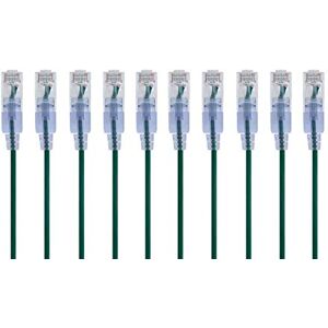 Monoprice Cat6A Ethernet Patch Cable Snagless RJ45, 550Mhz, 10G, UTP, Pure Bare Copper Wire, 30AWG, 10-Pack, 2 Feet, Green SlimRun Series Monoprice Cat6A Ethernet Patch Cable Snagless RJ45, 550Mhz, 10G, UTP, Pure Bare Copper Wire, 30AWG, 10-Pack, 2 Feet, Green SlimRun Series