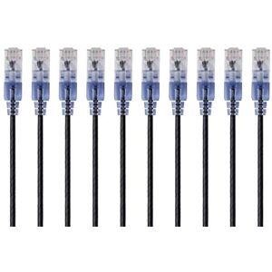 Monoprice 115161 Cat6A Ethernet Patch Cable 7 Feet Black Network Internet Cord RJ45, 550Mhz, UTP, Pure Bare Copper Wire, 10G, 30AWG, 10-Pack SlimRun Series Monoprice 115161 Cat6A Ethernet Patch Cable 7 Feet Black Network Internet Cord RJ45, 550Mhz, UTP, Pure Bare Copper Wire, 10G, 30AWG, 10-Pack SlimRun Series
