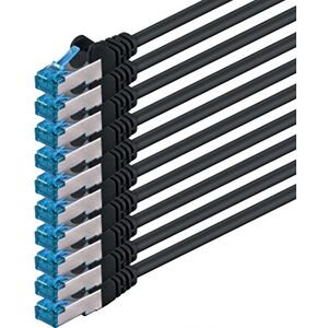 1aTTack.de 0.25m CAT6a network cable black pack of 10 CAT 6 A patch cable 10000 Mbit s SFTP PIMF 500 MHz compatible with CAT5 CAT6 CAT7 DSL Internet Switch Router 1aTTack.de 0.25m CAT6a network cable black pack of 10 CAT 6 A patch cable 10000 Mbit s SFTP PIMF 500 MHz compatible with CAT5 CAT6 CAT7 DSL Internet Switch Router