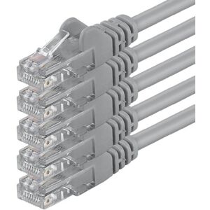 1aTTack.de 5m gray 5 pieces (PACK) CAT.6 CAT6 Ethernet LAN network cable 1000 Mbit/s patch cable 1aTTack.de 5m gray 5 pieces (PACK) CAT.6 CAT6 Ethernet LAN network cable 1000 Mbit/s patch cable