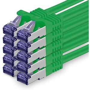 1aTTack.de Cat.7 network cable 1m green 10 pieces Cat7 patch cable (SFTP/PIMF/LSZH) raw cable 10 Gb/s with Rj 45 connector Cat.6a 10 x 1 meter green 1aTTack.de Cat.7 network cable 1m green 10 pieces Cat7 patch cable (SFTP/PIMF/LSZH) raw cable 10 Gb/s with Rj 45 connector Cat.6a 10 x 1 meter green