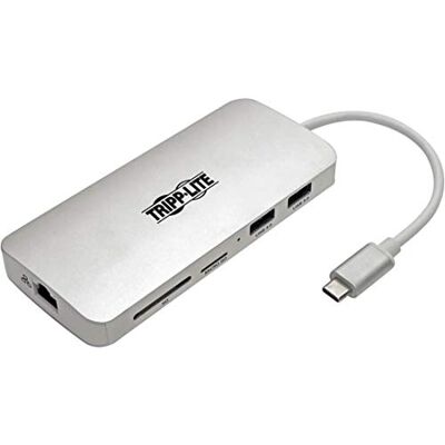 TRIPP LITE U442-DOCK11-S USB-C (Type-C) Docking Station, with HDMI, PD Charging, SD/Micro SD, GbE, USB-A Hub, USB 3.1 Gen 1, Thunderbolt 3 Compatible, 4K x 2K @ 30 Hz, Silver TRIPP LITE U442-DOCK11-S USB-C (Type-C) Docking Station, with HDMI, PD Charging, SD/Micro SD, GbE, USB-A Hub, USB 3.1 Gen 1, Thunderbolt 3 Compatible, 4K x 2K @ 30 Hz, Silver