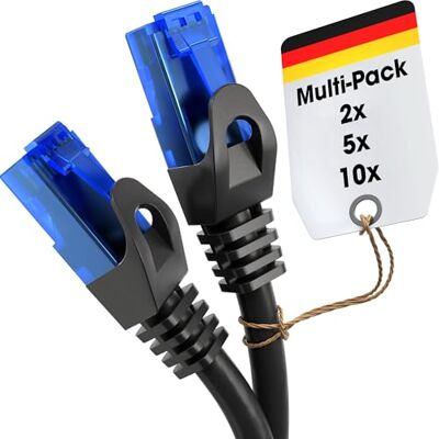 KabelDirekt 5 × 3 m Ethernet LAN Patch Cable - Network cable for gigabit speeds KabelDirekt 5 × 3 m Ethernet LAN Patch Cable - Network cable for gigabit speeds