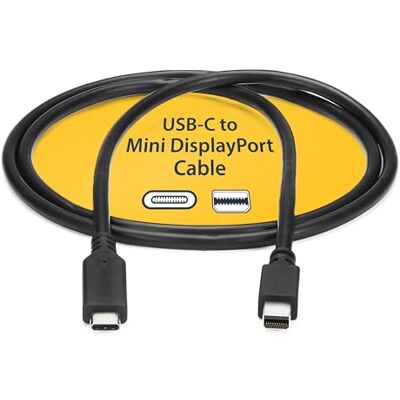 StarTech 6ft USB-C to Mini DisplayPort 1.2 Cable, 4K 60Hz, Black Single-cable USB-C or TB3/4 laptop to mDP monitor, Plug-and-play on Windows & Mac, Not a Thunderbolt peripheral cable StarTech 6ft USB-C to Mini DisplayPort 1.2 Cable, 4K 60Hz, Black Single-cable USB-C or TB3/4 laptop to mDP monitor, Plug-and-play on Windows & Mac, Not a Thunderbolt peripheral cable