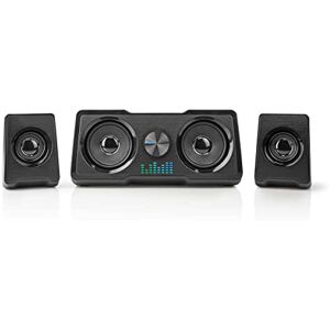NEDIS Gaming Speaker System, 48W with Dual Subwoofer Bass for Epic Game Sound, USB Powered, 3.5mm Jack, LED Lighting, Volume Control Black NEDIS Gaming Speaker System, 48W with Dual Subwoofer Bass for Epic Game Sound, USB Powered, 3.5mm Jack, LED Lighting, Volume Control Black