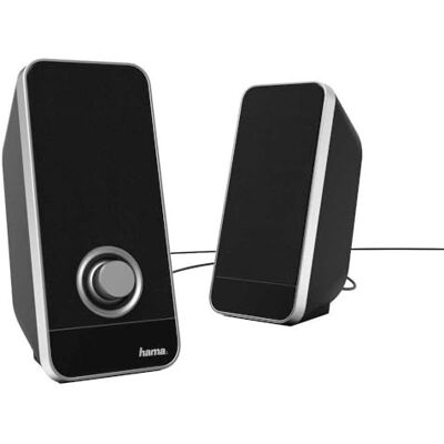 Hama Sonic LS-206 Dual PC Speakers 2.0 Speakers for Computers and Notebooks Power Supply via USB Port Black Hama Sonic LS-206 Dual PC Speakers 2.0 Speakers for Computers and Notebooks Power Supply via USB Port Black
