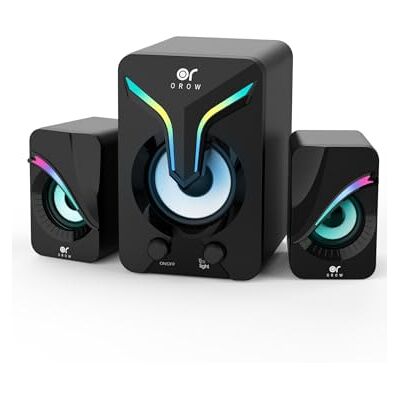 OR O R O W OROW Computer Speakers,PC Speakers with Subwoofer,2.1 Speakers for PC/Laptop/Monitor,Desktop Speaker with RGB Lights,11W RGB Gaming Speakers with Volume Control,3.5mm Aux,USB-Powered (S212) OR O R O W OROW Computer Speakers,PC Speakers with Subwoofer,2.1 Speakers for PC/Laptop/Monitor,Desktop Speaker with RGB Lights,11W RGB Gaming Speakers with Volume Control,3.5mm Aux,USB-Powered (S212)
