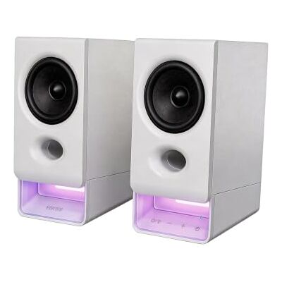 Edifier R20BT USB-Powered Computer Speakers with Touch Controls, White 2.75" Full-Range Drivers, Custom Ambient RGB Light & Sound Profiles via APP, AUX Input, Headphone Jack, Compact for PC Gaming Edifier R20BT USB-Powered Computer Speakers with Touch Controls, White 2.75" Full-Range Drivers, Custom Ambient RGB Light & Sound Profiles via APP, AUX Input, Headphone Jack, Compact for PC Gaming