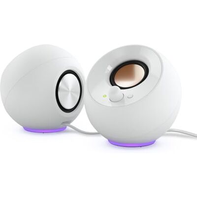 Creative Labs Pebble SE Minimalist 2.0 USB-C Powered PC Speakers with RGB Lighting?, 3.5 mm AUX-in, Up to 4.4W RMS Power for Computers and Laptops (White) Creative Labs Pebble SE Minimalist 2.0 USB-C Powered PC Speakers with RGB Lighting?, 3.5 mm AUX-in, Up to 4.4W RMS Power for Computers and Laptops (White)