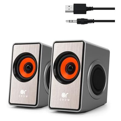 OR O R O W OROW PC Speakers, Mini Computer Speaker for PC with Bass Diaphragm,12W Desktop Speakers, USB Powered,3.5mm Aux Output Laptop Speakers(Silver) OR O R O W OROW PC Speakers, Mini Computer Speaker for PC with Bass Diaphragm,12W Desktop Speakers, USB Powered,3.5mm Aux Output Laptop Speakers(Silver)