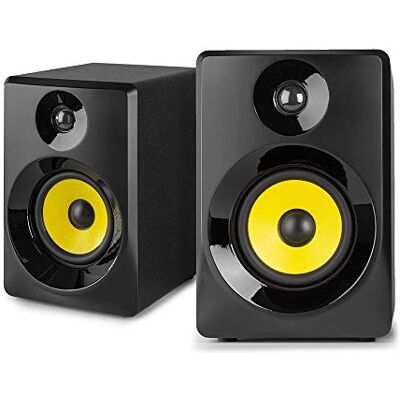 VONYX SMN30B Active Studio Monitors Pair 3" Powered Speakers with Bass & Treble Control, RCA & 3.5mm Inputs, 80W Power, Ideal for Music Production, Home Studios, Multimedia, and DJ Setups VONYX SMN30B Active Studio Monitors Pair 3" Powered Speakers with Bass & Treble Control, RCA & 3.5mm Inputs, 80W Power, Ideal for Music Production, Home Studios, Multimedia, and DJ Setups