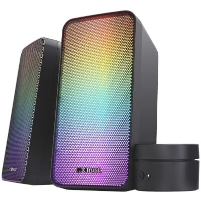 GXTrust Ezaro PC Speakers 2.0 with RGB Lighting and Volume Control, Black GXTrust Ezaro PC Speakers 2.0 with RGB Lighting and Volume Control, Black