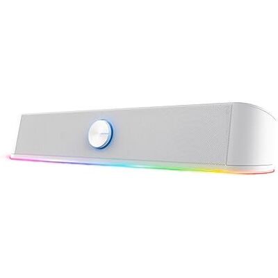 GXTrust Trust Gaming GXT 619W Thorne PC Soundbar, 12W Peak Power, RGB Lighting, PC Speakers AUX 3.5 mm Jack, USB Powered Sound Bar, Compact Stereo Speaker for Computer, Desktop, Laptop White GXTrust Trust Gaming GXT 619W Thorne PC Soundbar, 12W Peak Power, RGB Lighting, PC Speakers AUX 3.5 mm Jack, USB Powered Sound Bar, Compact Stereo Speaker for Computer, Desktop, Laptop White