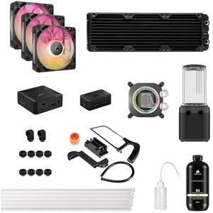 Corsair iCUE LINK XH505i RX 360 RGB Custom Cooling Kit – XC7 ELITE CPU Water Block, XD6 ELITE Pump Reservoir, 3x RX120 RGB Fans, XR5 360mm Radiator, iCUE LINK System Hub – Black Corsair iCUE LINK XH505i RX 360 RGB Custom Cooling Kit – XC7 ELITE CPU Water Block, XD6 ELITE Pump Reservoir, 3x RX120 RGB Fans, XR5 360mm Radiator, iCUE LINK System Hub – Black