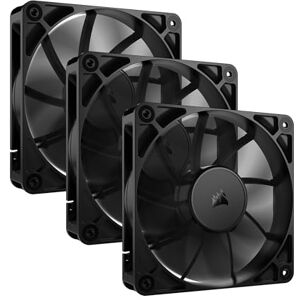Corsair RS120 120mm PWM Fans – Daisy-Chain Connection – Low-Noise – Magnetic Dome Bearing – Triple Pack – Black Corsair RS120 120mm PWM Fans – Daisy-Chain Connection – Low-Noise – Magnetic Dome Bearing – Triple Pack – Black
