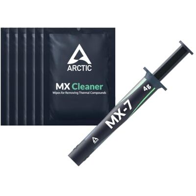 Arctic MX-7 (4 g, incl. MX-Cleaner) Ultimate Performance Thermal Paste For CPU, consoles, processors, graphics cards, laptops, high conductivity, long life, non-conductive&capacitive Arctic MX-7 (4 g, incl. MX-Cleaner) Ultimate Performance Thermal Paste For CPU, consoles, processors, graphics cards, laptops, high conductivity, long life, non-conductive&capacitive