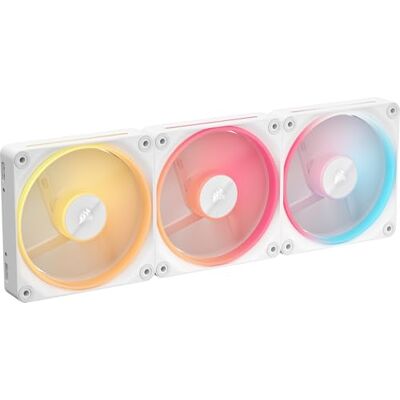 Corsair iCUE LINK LX120-R RGB 120mm PWM Reverse Fans – Triple Fan Kit – Low-Noise, Magnetic Dome Bearing, Dual Light Loops, QuikTurn™ Screws, Zero RPM Mode – White Corsair iCUE LINK LX120-R RGB 120mm PWM Reverse Fans – Triple Fan Kit – Low-Noise, Magnetic Dome Bearing, Dual Light Loops, QuikTurn™ Screws, Zero RPM Mode – White