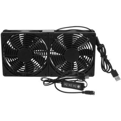 HVFGXY 120mm Dual Cooling Fan DC 5V, USB Fan with 3 Adjustable Speeds, Compatible with Computer, TV Box, AV Cabinet, Router (black) HVFGXY 120mm Dual Cooling Fan DC 5V, USB Fan with 3 Adjustable Speeds, Compatible with Computer, TV Box, AV Cabinet, Router (black)