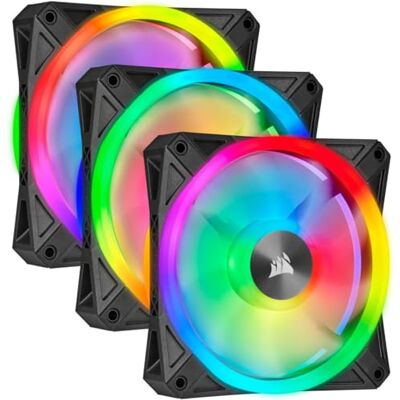 Corsair iCUE QL120 RGB 120mm PWM Triple Fan with Lighting Node CORE Corsair iCUE QL120 RGB 120mm PWM Triple Fan with Lighting Node CORE