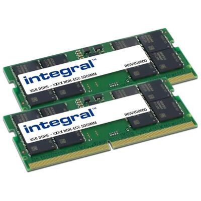 Integral 16GB Kit (2x8GB) DDR5 RAM 4800MHz SODIMM Laptop Notebook MacBook Memory Module Integral 16GB Kit (2x8GB) DDR5 RAM 4800MHz SODIMM Laptop Notebook MacBook Memory Module