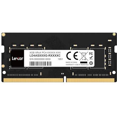 Lexar SODIMM DDR4 RAM 1x8GB 3200MHz CL22, 260-Pin SODIMM Laptop Memory High-Performance SO-DIMM Memory Module Upgrade, Laptop/Notebook Computer Memory, CL22-22-22-52 1.2V Lexar SODIMM DDR4 RAM 1x8GB 3200MHz CL22, 260-Pin SODIMM Laptop Memory High-Performance SO-DIMM Memory Module Upgrade, Laptop/Notebook Computer Memory, CL22-22-22-52 1.2V