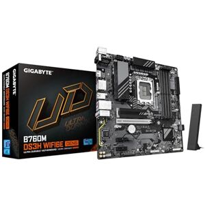 Gigabyte B760M DS3H WIFI6E GEN5 Motherboard Supports Intel Core 14th Gen CPUs, 6+2+1 Phases Digital VRM, up to 5600MHz DDR5, 2xPCIe 4.0 M.2, Wi-Fi 6E, 2.5GbE LAN, USB 3.2 Gen2 Gigabyte B760M DS3H WIFI6E GEN5 Motherboard Supports Intel Core 14th Gen CPUs, 6+2+1 Phases Digital VRM, up to 5600MHz DDR5, 2xPCIe 4.0 M.2, Wi-Fi 6E, 2.5GbE LAN, USB 3.2 Gen2