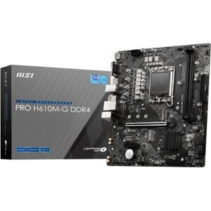 MSI PRO H610M-G WIFI DDR4 Motherboard, Micro-ATX Supports Intel 12th Gen Core Processors, LGA 1700-1x PCIe 4.0 x16 slot, 1 x M.2 Gen3, USB 3.2 Gen1, Wi-Fi, 1G LAN, HDMI 2.1 & DP 1.4 MSI PRO H610M-G WIFI DDR4 Motherboard, Micro-ATX Supports Intel 12th Gen Core Processors, LGA 1700-1x PCIe 4.0 x16 slot, 1 x M.2 Gen3, USB 3.2 Gen1, Wi-Fi, 1G LAN, HDMI 2.1 & DP 1.4