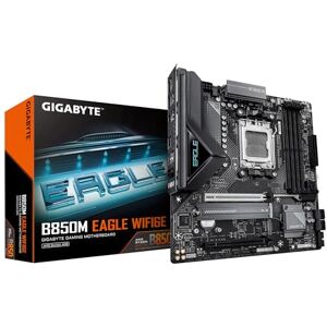 Gigabyte B850M EAGLE WIFI6E Motherboard AMD Ryzen 9000 Series CPUs, 8+2+2 Phases Digital VRM, up to 8200MHz DDR5 (OC), 1xPCIe 5.0 + 1xPCIe 4.0 M.2, WIFI 6E, 2.5 GbE LAN, USB 3.2 Gen 2 Gigabyte B850M EAGLE WIFI6E Motherboard AMD Ryzen 9000 Series CPUs, 8+2+2 Phases Digital VRM, up to 8200MHz DDR5 (OC), 1xPCIe 5.0 + 1xPCIe 4.0 M.2, WIFI 6E, 2.5 GbE LAN, USB 3.2 Gen 2