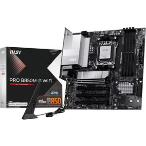 MSI PRO B850M-P WIFI Motherboard, mATX Supports AMD Ryzen 9000/8000 / 7000 Processors, AM5 DDR5 Memory Boost (8200+ MT/s OC), PCIe 5.0 x16 & 4.0 x16, M.2 Gen5, Wi-Fi 7, 5G LAN MSI PRO B850M-P WIFI Motherboard, mATX Supports AMD Ryzen 9000/8000 / 7000 Processors, AM5 DDR5 Memory Boost (8200+ MT/s OC), PCIe 5.0 x16 & 4.0 x16, M.2 Gen5, Wi-Fi 7, 5G LAN