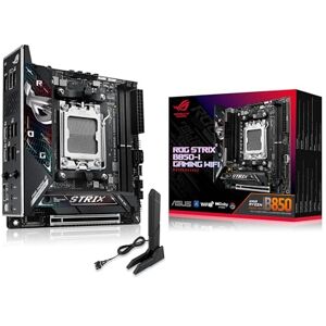 Asus ROG Strix B850-I Gaming WiFi AMD Mini-ITX motherboard, 10+2+1 power stages, DDR5 slots, two M.2 slots, PCIe 5.0, WiFi 7, USB 20Gbps Type-C, and Aura Sync RGB Asus ROG Strix B850-I Gaming WiFi AMD Mini-ITX motherboard, 10+2+1 power stages, DDR5 slots, two M.2 slots, PCIe 5.0, WiFi 7, USB 20Gbps Type-C, and Aura Sync RGB