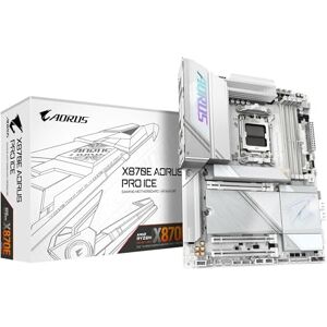 Gigabyte X870E AORUS PRO ICE Motherboard Supports AMD Ryzen 9000 CPUs, 16+2+2 Phases Digital VRM, up to 8000MHz DDR5 (OC), PCIe 5.0x3, Wi-Fi 7, 2.5GbE LAN, USB 4 Gigabyte X870E AORUS PRO ICE Motherboard Supports AMD Ryzen 9000 CPUs, 16+2+2 Phases Digital VRM, up to 8000MHz DDR5 (OC), PCIe 5.0x3, Wi-Fi 7, 2.5GbE LAN, USB 4