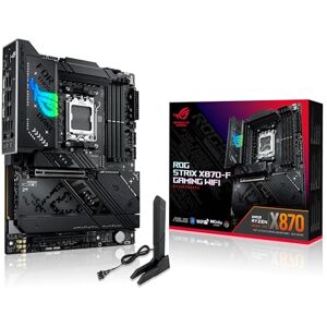 Asus ROG Strix X870-F Gaming WiFi, AMD ATX motherboard, 16+2+2 power stages, DDR5 slots, four M.2 slots, PCIe 5.0 with full support for next-gen GPUs, WiFi 7, USB 10G w/PD 3.0 up to 30W Asus ROG Strix X870-F Gaming WiFi, AMD ATX motherboard, 16+2+2 power stages, DDR5 slots, four M.2 slots, PCIe 5.0 with full support for next-gen GPUs, WiFi 7, USB 10G w/PD 3.0 up to 30W
