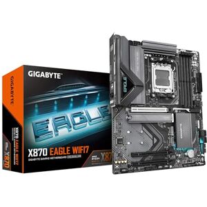 Gigabyte X870 EAGLE WIFI7 Motherboard Supports AMD Ryzen 9000 CPUs, 14+2+2 phases VRM, up to 8000MHz DDR5 (OC), 1xPCIe 5.0, Wi-Fi 7, 2.5GbE LAN, USB 4 Gigabyte X870 EAGLE WIFI7 Motherboard Supports AMD Ryzen 9000 CPUs, 14+2+2 phases VRM, up to 8000MHz DDR5 (OC), 1xPCIe 5.0, Wi-Fi 7, 2.5GbE LAN, USB 4