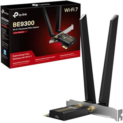 TP-LINK Archer TBE552E BE9300 WiFi 7 WiFi Card PCIe WiFi Card Wireless Bluetooth 5.4, MLO & WPA3, High-Gain Antennas, OFDMA & MU-MIMO, 6GHz/5GHz/2.4GHz, Desktop Windows 11(64Bit) TP-LINK Archer TBE552E BE9300 WiFi 7 WiFi Card PCIe WiFi Card Wireless Bluetooth 5.4, MLO & WPA3, High-Gain Antennas, OFDMA & MU-MIMO, 6GHz/5GHz/2.4GHz, Desktop Windows 11(64Bit)