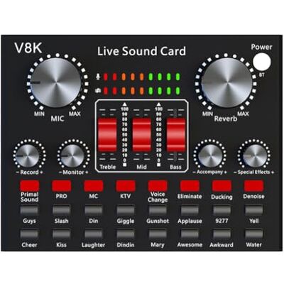 Swiixxer V8K Audio USB External Sound Card Multi Portable Microphone Live Broadcast Sound Card for Mobile Phone Computer Swiixxer V8K Audio USB External Sound Card Multi Portable Microphone Live Broadcast Sound Card for Mobile Phone Computer