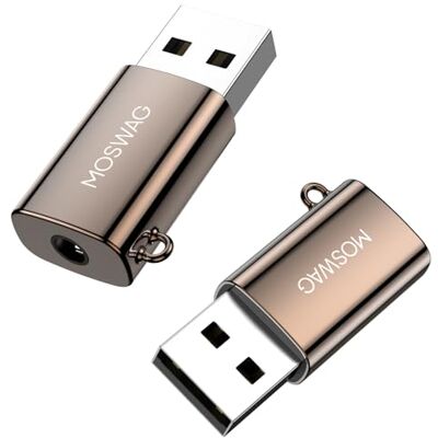 MOSWAG USB to 3.5mm Jack Audio Adapter, USB to Audio Jack Adapter (2 Pack) External Sound Card Converter Compatible with Windows, Desktops, Laptop, MAC, Linux, PS5, PS4, PC MOSWAG USB to 3.5mm Jack Audio Adapter, USB to Audio Jack Adapter (2 Pack) External Sound Card Converter Compatible with Windows, Desktops, Laptop, MAC, Linux, PS5, PS4, PC