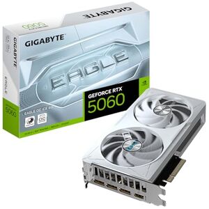 Gigabyte GeForce RTX 5060 EAGLE OC ICE 8G Graphics Card 8GB GDDR7, 128bit, PCI-E 5.0, 2550 MHz Core Clock, 3 x DisplayPort, 1 x HDMI, GV-N5060EAGLEOC ICE-8GD Gigabyte GeForce RTX 5060 EAGLE OC ICE 8G Graphics Card 8GB GDDR7, 128bit, PCI-E 5.0, 2550 MHz Core Clock, 3 x DisplayPort, 1 x HDMI, GV-N5060EAGLEOC ICE-8GD
