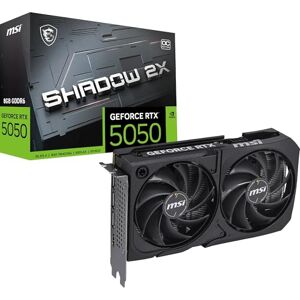 MSI GeForce RTX 5050 8G SHADOW 2X OC Graphics Card RTX 5050 GPU, 8GB GDDR6 (20Gbps/128-bit), PCIe 5.0 DUAL-Fan Thermal Design (2 x TORX FAN 5.0) HDMI 2.1b, DisplayPort 2.1b MSI GeForce RTX 5050 8G SHADOW 2X OC Graphics Card RTX 5050 GPU, 8GB GDDR6 (20Gbps/128-bit), PCIe 5.0 DUAL-Fan Thermal Design (2 x TORX FAN 5.0) HDMI 2.1b, DisplayPort 2.1b