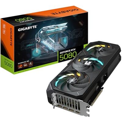 Gigabyte GeForce RTX 5080 GAMING OC 16G Graphics Card 16GB GDDR7, 256bit, PCI-E 5.0, 2730MHz Core Clock, 3 x DisplayPort, 1 x HDMI, GV-N5080GAMING OC-16GD Gigabyte GeForce RTX 5080 GAMING OC 16G Graphics Card 16GB GDDR7, 256bit, PCI-E 5.0, 2730MHz Core Clock, 3 x DisplayPort, 1 x HDMI, GV-N5080GAMING OC-16GD