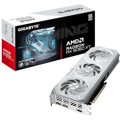 Gigabyte GAMING Radeon RX 9060 XT OC ICE 16G Graphics Card 16GB GDDR6, 256bit, PCI-E 5.0, 3320 MHz Core Clock, 2 x DisplayPort, 1 x HDMI, GV-R906XGAMINGOCICE-16GD Gigabyte GAMING Radeon RX 9060 XT OC ICE 16G Graphics Card 16GB GDDR6, 256bit, PCI-E 5.0, 3320 MHz Core Clock, 2 x DisplayPort, 1 x HDMI, GV-R906XGAMINGOCICE-16GD