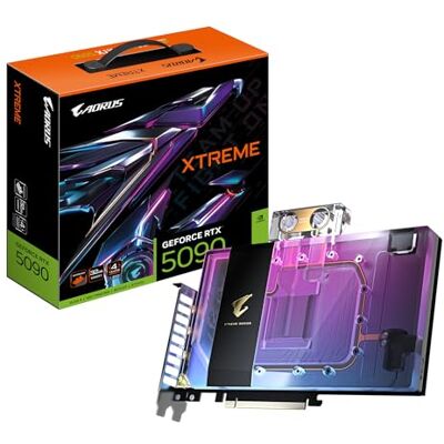 Gigabyte AORUS GeForce RTX 5090 XTREME WATERFORCE WB 32G Graphics Card 32GB GDDR7, 512bit, PCI-E 5.0, 2655MHz Core Clock, 3 x DP 2.1a, 1 x HDMI 2.1b, NVIDIA DLSS 4, GV-N5090AORUSX WB-32GD Gigabyte AORUS GeForce RTX 5090 XTREME WATERFORCE WB 32G Graphics Card 32GB GDDR7, 512bit, PCI-E 5.0, 2655MHz Core Clock, 3 x DP 2.1a, 1 x HDMI 2.1b, NVIDIA DLSS 4, GV-N5090AORUSX WB-32GD