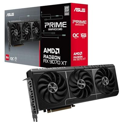 Asus PRIME RX9070 XT OC, PCIe5, 16GB DDR6, HDMI, 3 DP, 3030MHz Clock, Overclocked, Compact SFF-Ready Asus PRIME RX9070 XT OC, PCIe5, 16GB DDR6, HDMI, 3 DP, 3030MHz Clock, Overclocked, Compact SFF-Ready