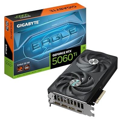 Gigabyte GeForce RTX 5060 Ti EAGLE OC 8G Graphics Card 8GB GDDR7, 128bit, PCI-E 5.0, 2617MHz Core Clock, 3 x DisplayPort, 1 x HDMI, GV-N506TEAGLE OC-8GD Gigabyte GeForce RTX 5060 Ti EAGLE OC 8G Graphics Card 8GB GDDR7, 128bit, PCI-E 5.0, 2617MHz Core Clock, 3 x DisplayPort, 1 x HDMI, GV-N506TEAGLE OC-8GD