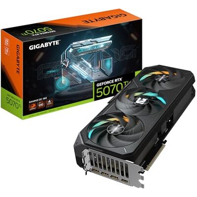 Gigabyte GeForce RTX 5070 Ti GAMING OC 16G Graphics Card 16GB GDDR7, 256bit, PCI-E 5.0, 2588 MHz Core Clock, 3 x DP 2.1a, 1 x HDMI 2.1b, NVIDIA DLSS 4, GV-N507TGAMING OC-16GD Gigabyte GeForce RTX 5070 Ti GAMING OC 16G Graphics Card 16GB GDDR7, 256bit, PCI-E 5.0, 2588 MHz Core Clock, 3 x DP 2.1a, 1 x HDMI 2.1b, NVIDIA DLSS 4, GV-N507TGAMING OC-16GD