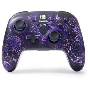 PowerA Enhanced Wireless Controller for Nintendo Switch with Lumectra Galactic Vortex, RGB lighting reveals a hidden galaxy design, rechargeable battery, motion controls, officially licensed PowerA Enhanced Wireless Controller for Nintendo Switch with Lumectra Galactic Vortex, RGB lighting reveals a hidden galaxy design, rechargeable battery, motion controls, officially licensed
