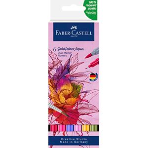Castell Creative Studio Goldfaber Aqua Dual Marker, Flowers, Wallet Of 5, For Art, Craft, Drawing, Sketching, Home, School, University, Colouring Castell Creative Studio Goldfaber Aqua Dual Marker, Flowers, Wallet Of 5, For Art, Craft, Drawing, Sketching, Home, School, University, Colouring