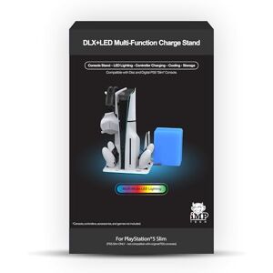 iMP Gaming DLX LED Twin Charging Tower With Cooling Fans & Game Storage Stand PlayStation 5 Slim iMP Gaming DLX LED Twin Charging Tower With Cooling Fans & Game Storage Stand PlayStation 5 Slim