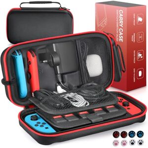 Euqvunn Carrying Case Compatible with Nintendo Switch/OLED Model, Protective Hard Shell Travel Case for Nintendo Switch Accessories, Fit for Joy-Con & AC Adapter, with 8 PCS Thumb Grips Euqvunn Carrying Case Compatible with Nintendo Switch/OLED Model, Protective Hard Shell Travel Case for Nintendo Switch Accessories, Fit for Joy-Con & AC Adapter, with 8 PCS Thumb Grips